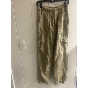 Mother The Private Cargo Sneak Jeans Gothic Olive Green Size 25